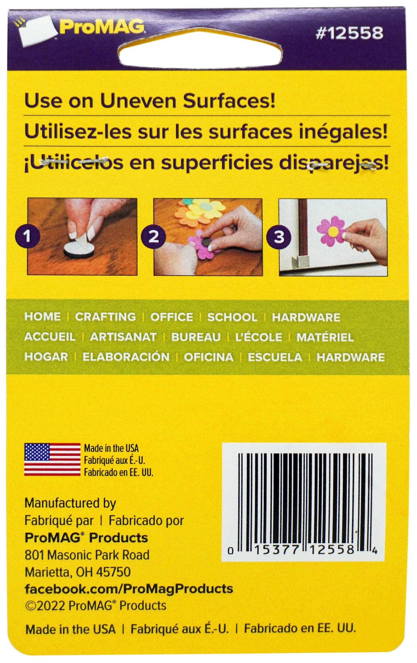 ProMag Round Magnets W/Foam Adhesive-(4) .5" & (4) .75"