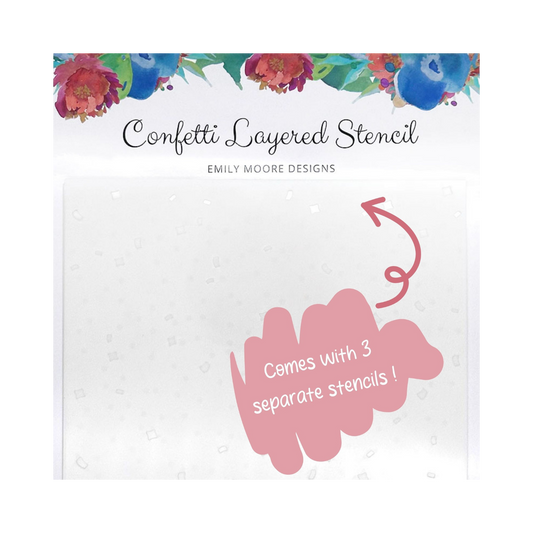 Confetti Layered Stencil - 6x6