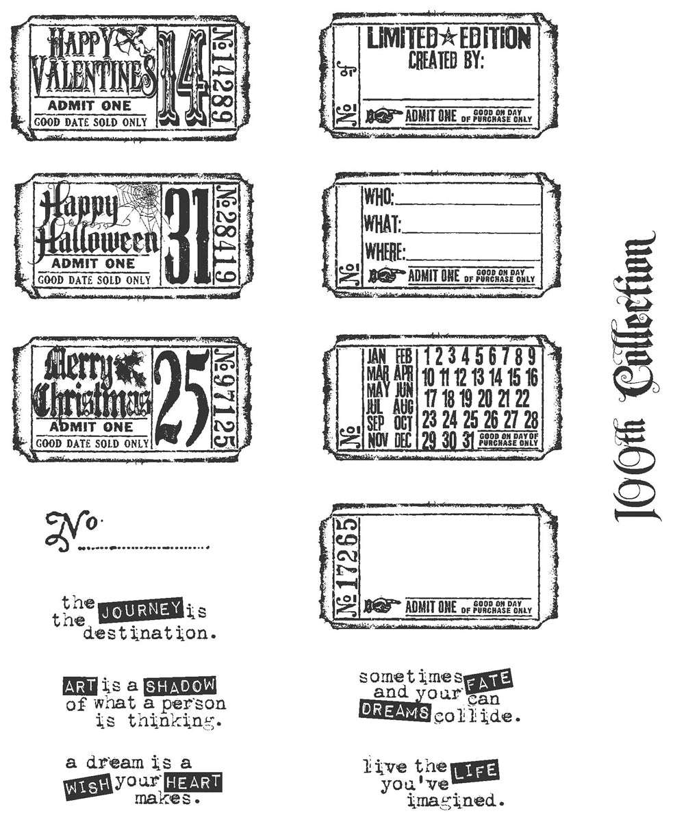 Tim Holtz Cling Stamps 7"X8.5"-