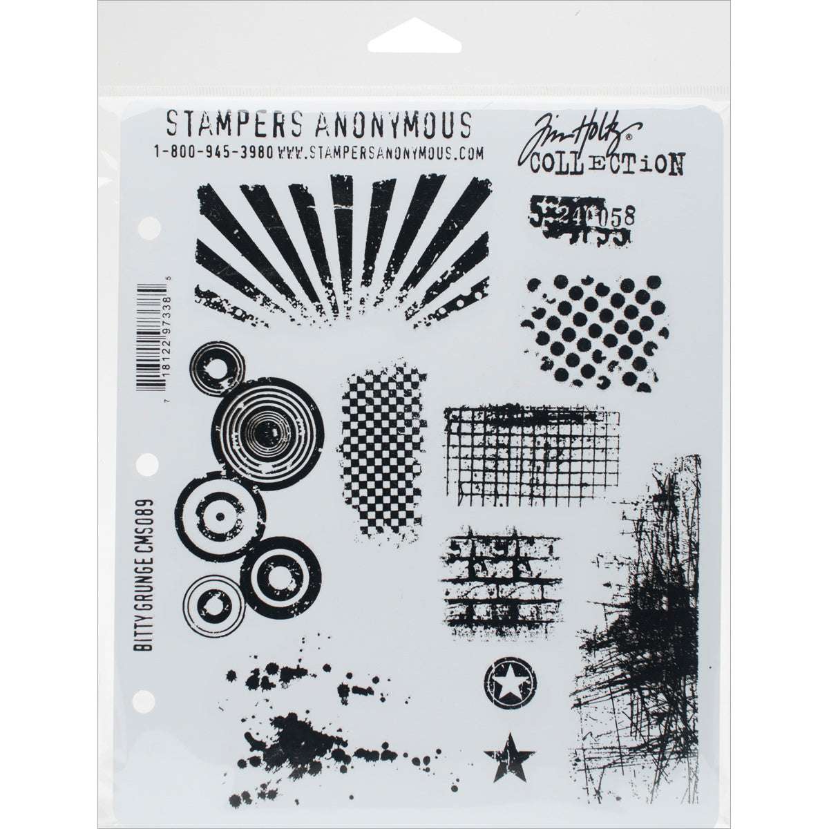 Tim Holtz Cling Stamps 7"X8.5"-