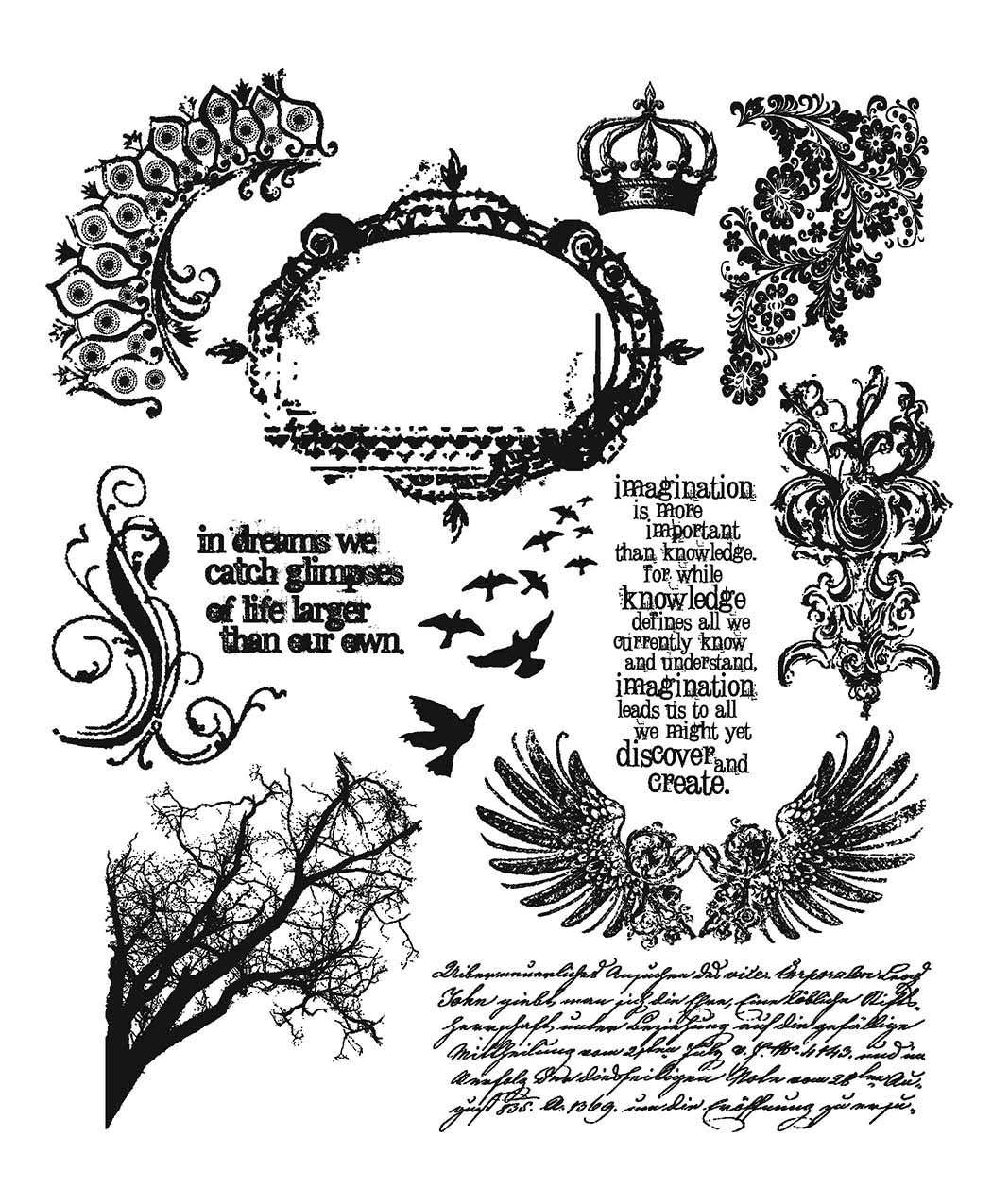 Tim Holtz Cling Stamps 7"X8.5"-