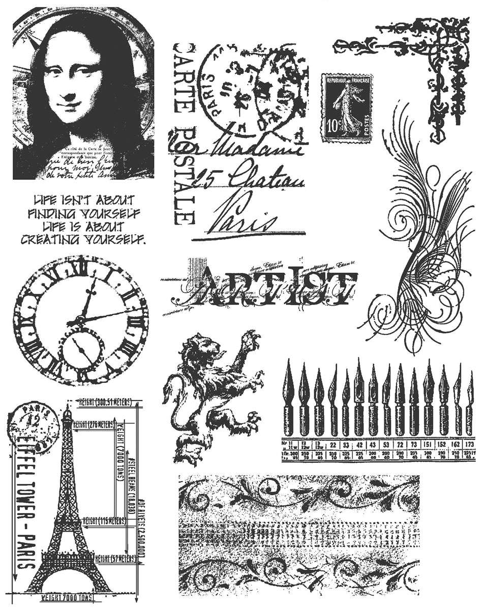 Tim Holtz Cling Stamps 7"X8.5"-