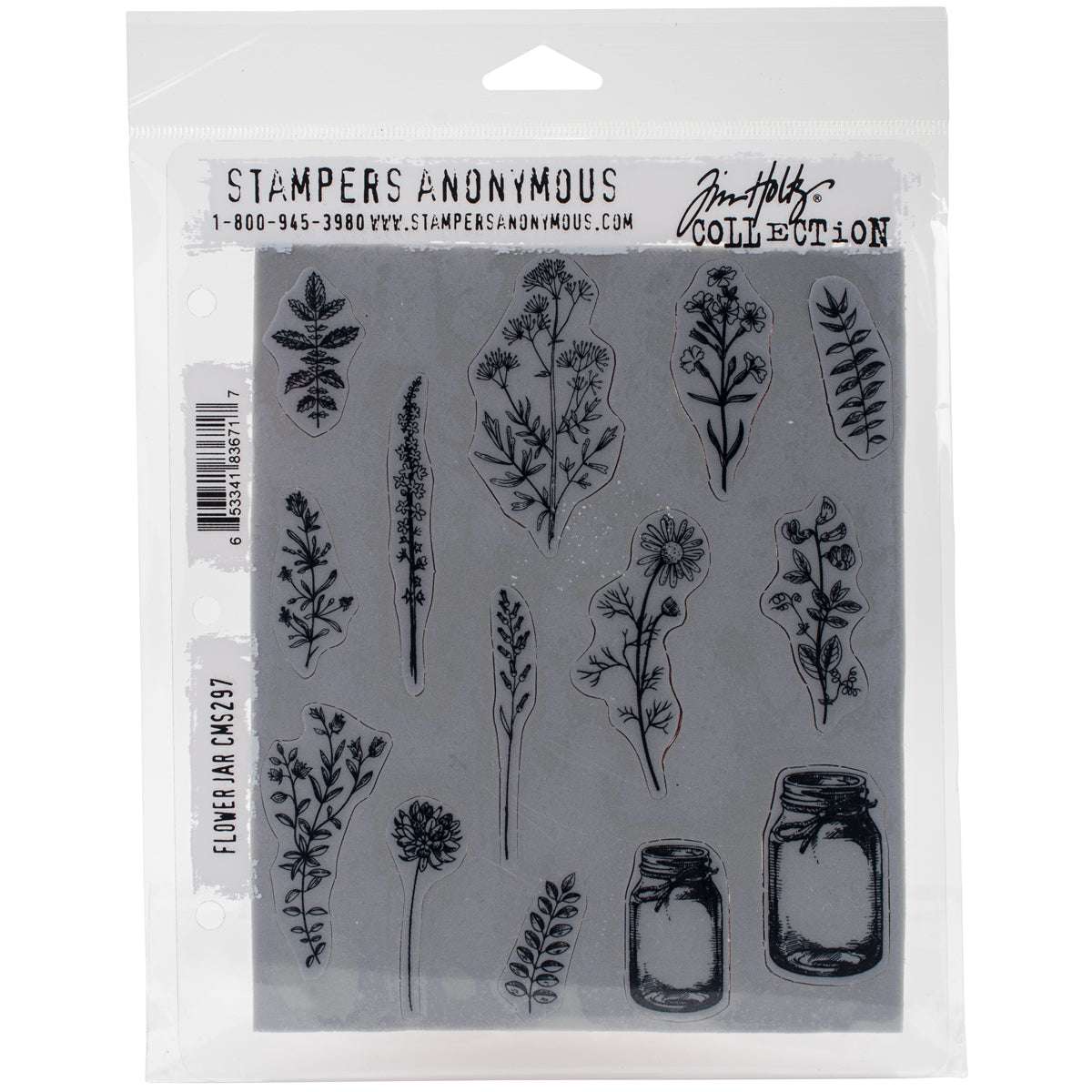 Tim Holtz Cling Stamps 7"X8.5"-