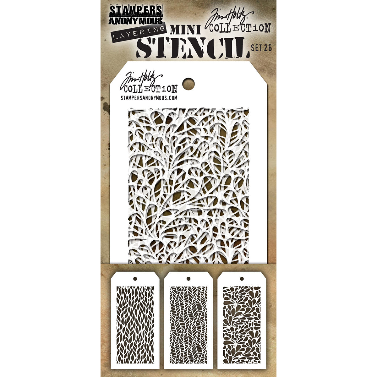 Tim Holtz Mini Layered Stencil Set 3/Pkg-Set #3