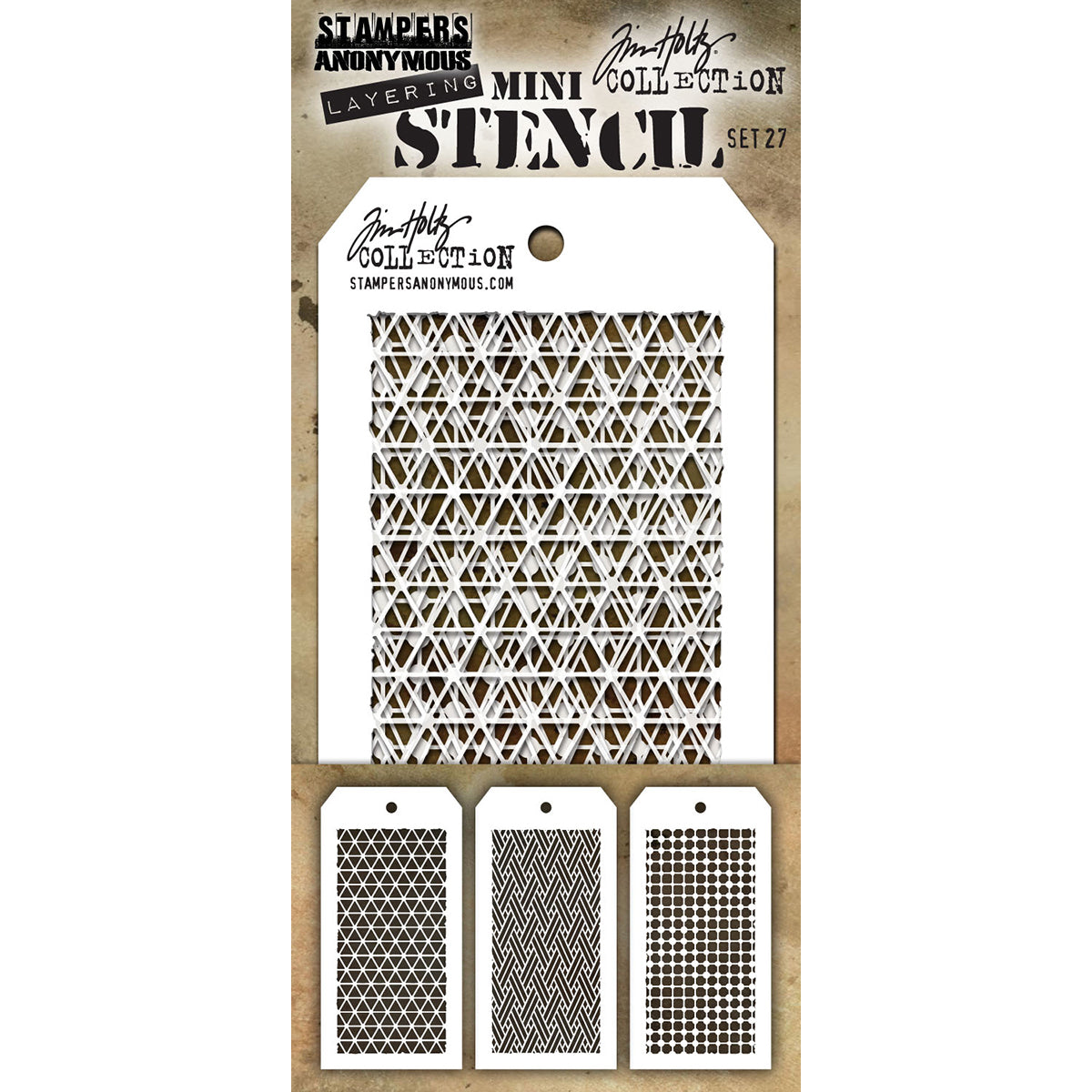 Tim Holtz Mini Layered Stencil Set 3/Pkg-Set #3