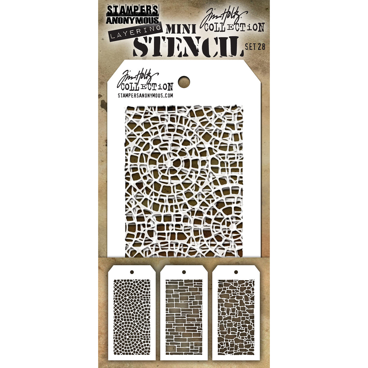 Tim Holtz Mini Layered Stencil Set 3/Pkg-Set #3