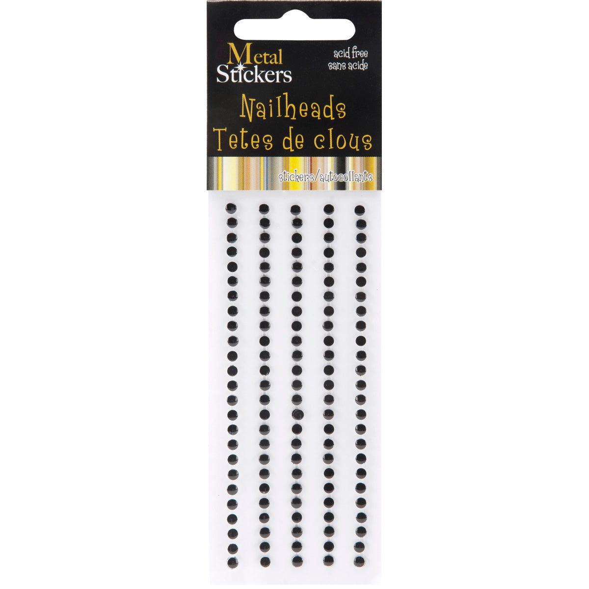 Mark Richards Metal Stickers Nailheads 3mm Round 125/Pkg-Silver