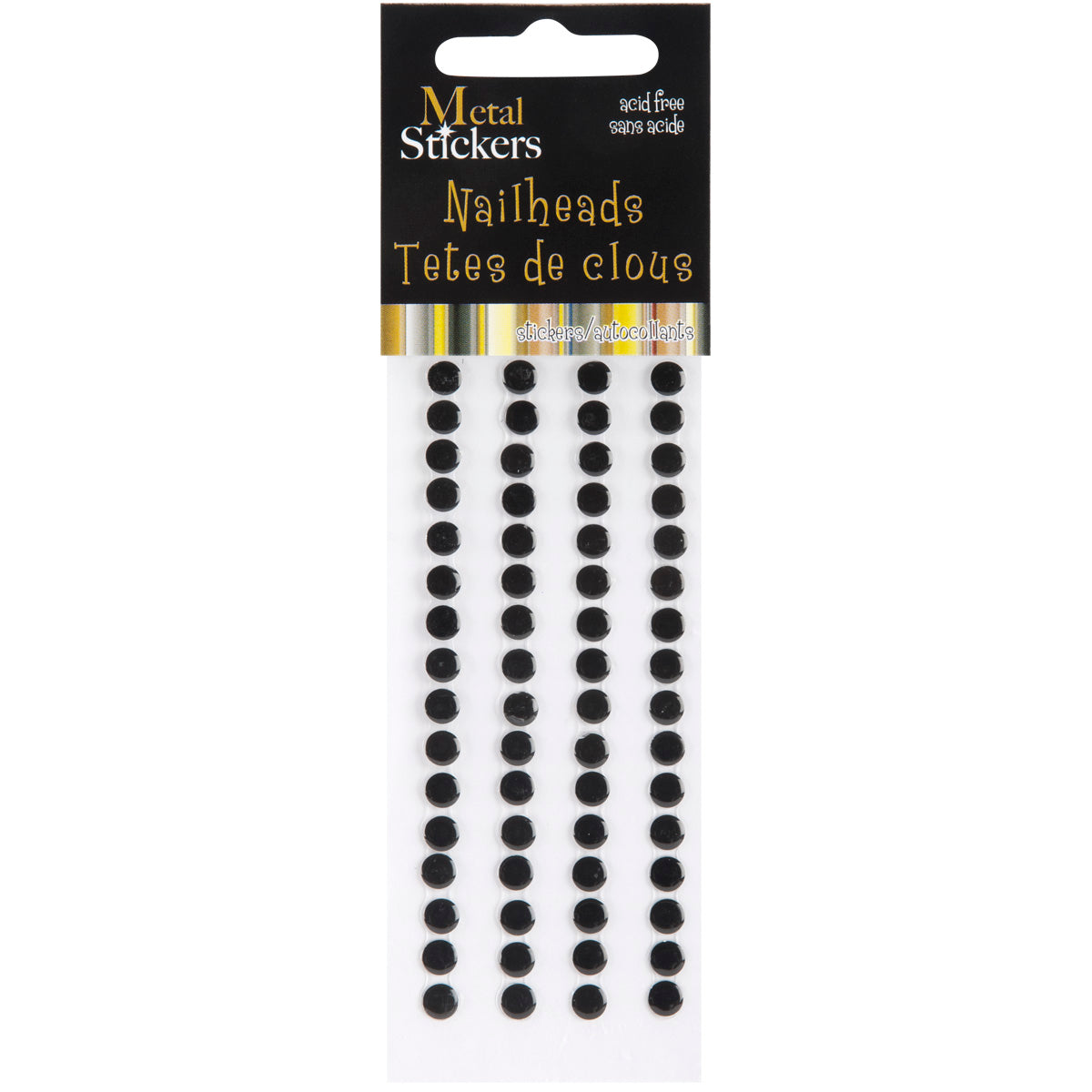 Mark Richards Metal Stickers Nailheads 5mm Round 64/Pkg-Silver