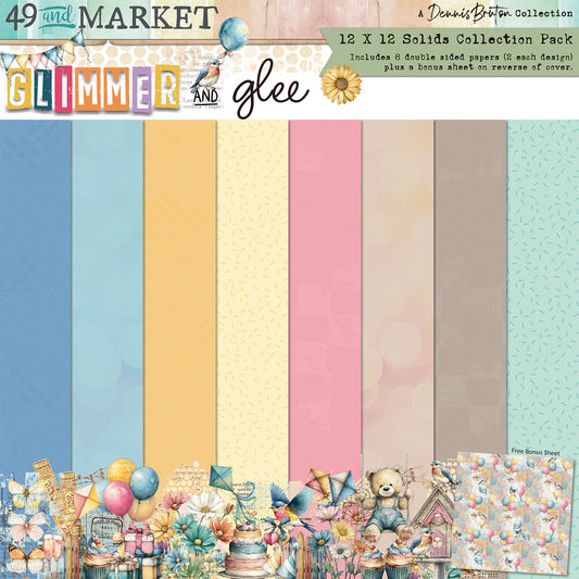 49 and Market Solids Collection Pack 12"X12"-Glimmer and Glee