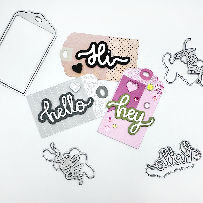 Hi, hey, hello Word Dies - Small Style