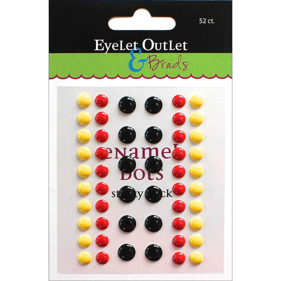 Eyelet Outlet Adhesive-Back Enamel Dots 52/Pkg-Red/White/Blue