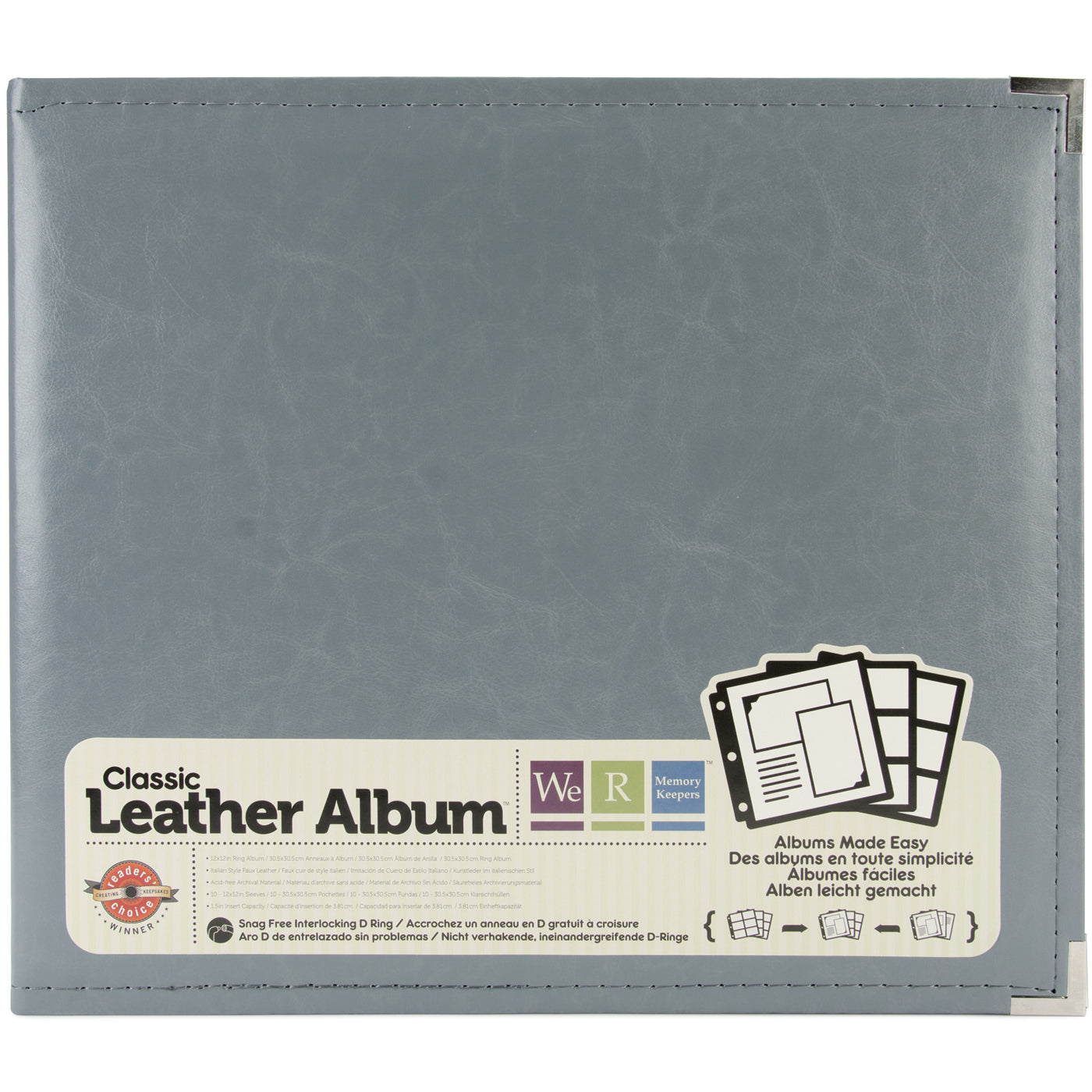 We R Classic Leather D-Ring Album 12"X12"-Select Color