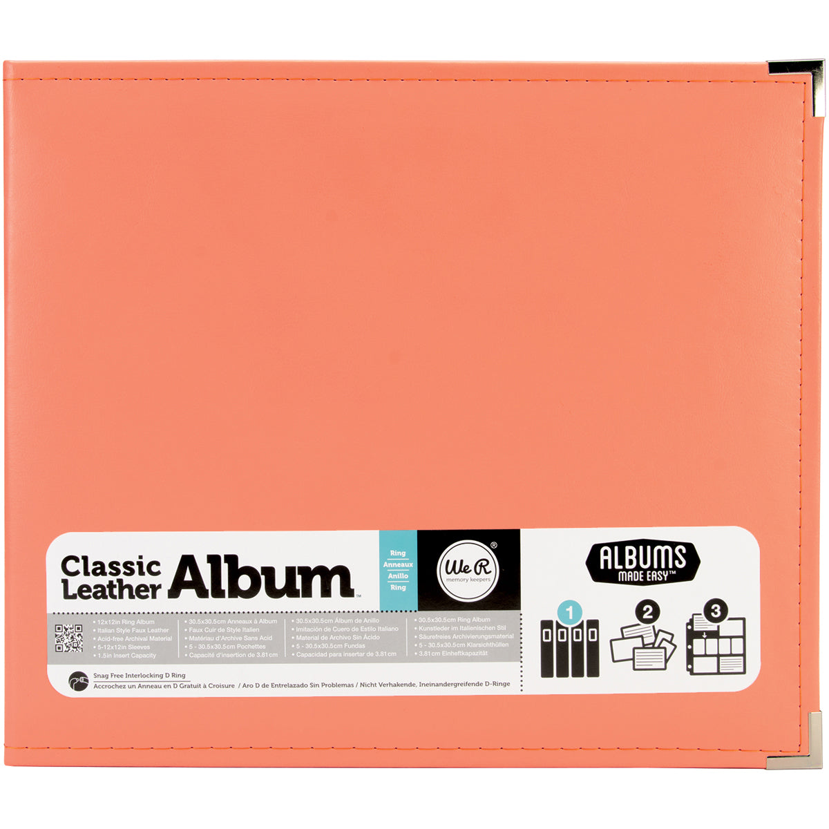 We R Classic Leather D-Ring Album 12"X12"-Select Color