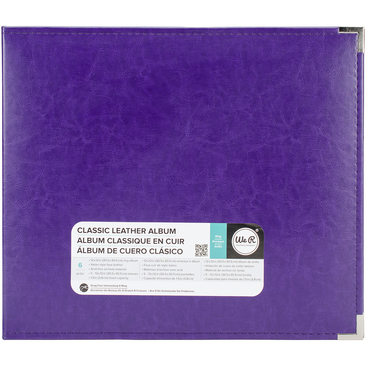 We R Classic Leather D-Ring Album 12"X12"-Select Color