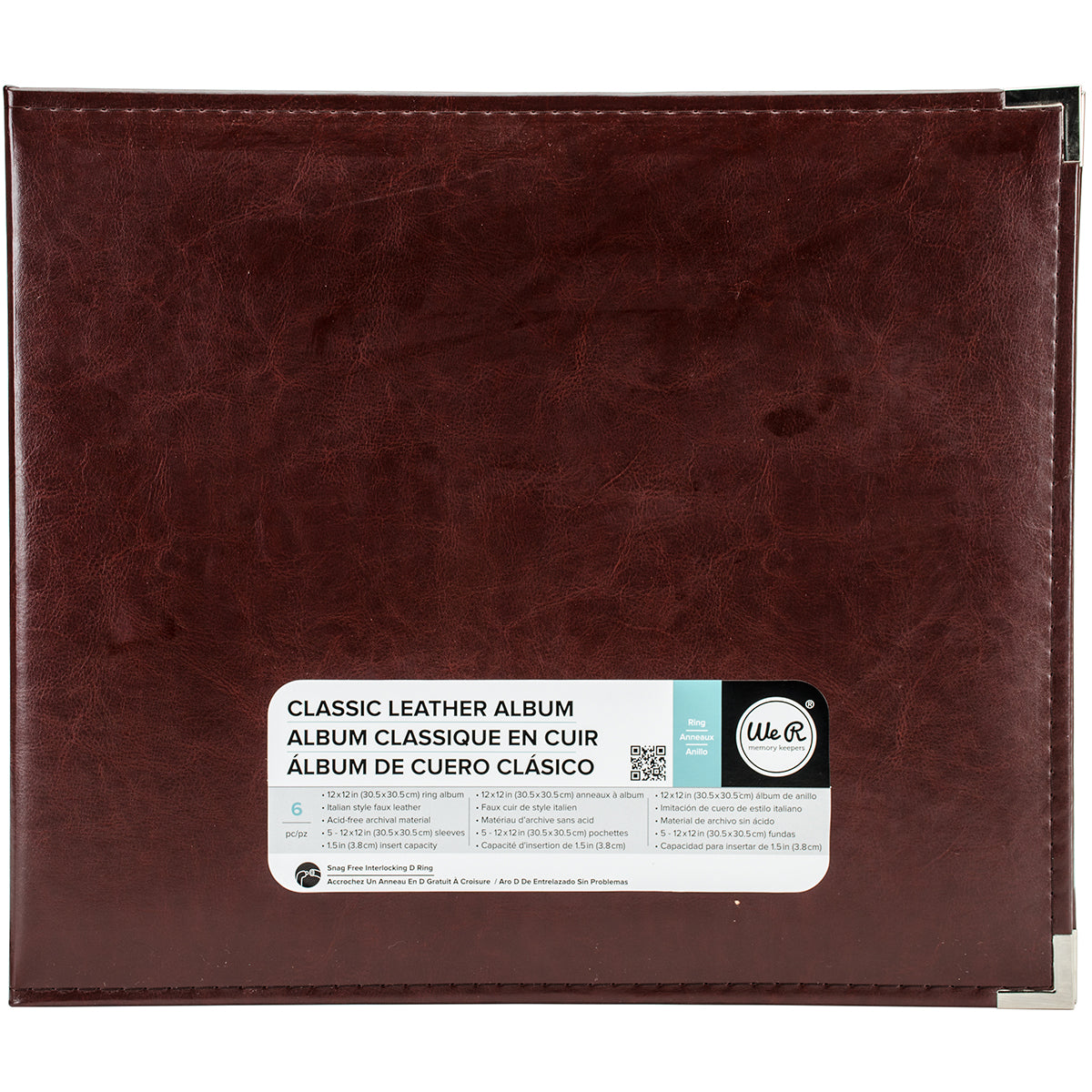 We R Classic Leather D-Ring Album 12"X12"-Select Color