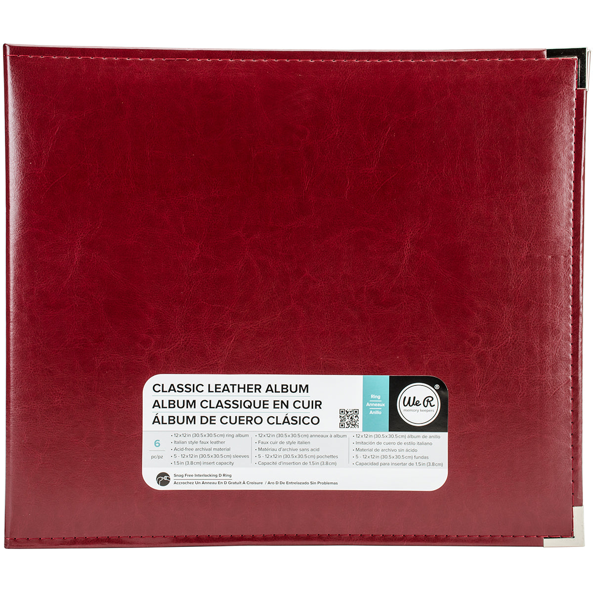 We R Classic Leather D-Ring Album 12"X12"-Select Color