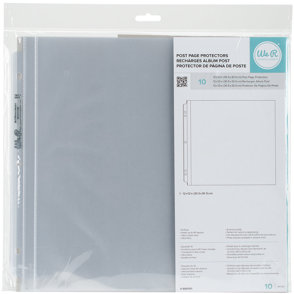 We R Post Bound Photo Sleeves 12"X12" 10/Pkg-Full Page