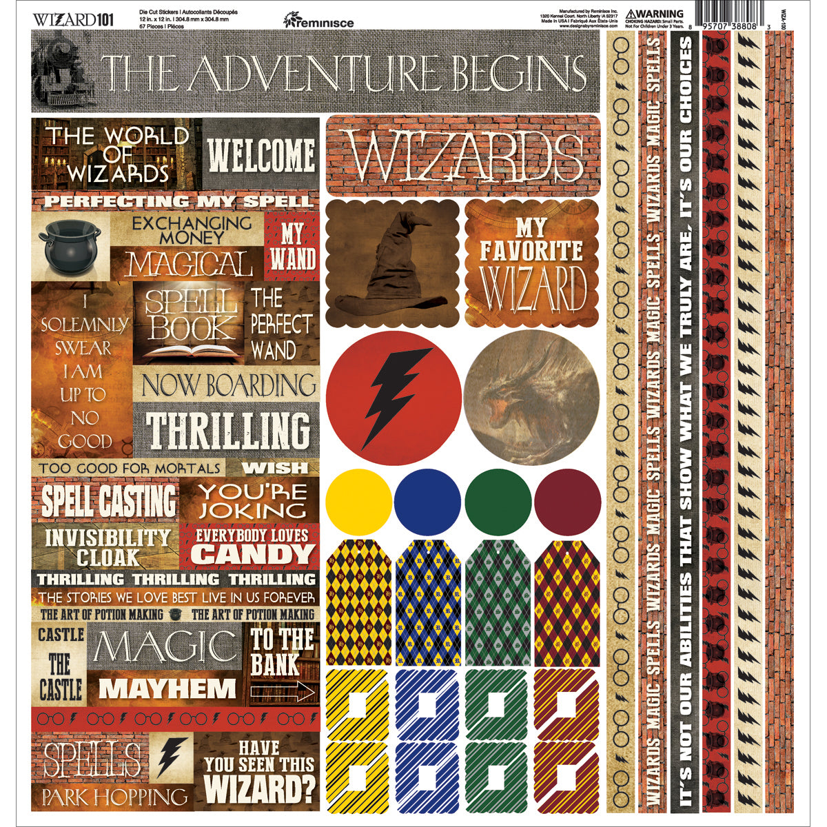 Wizard Cardstock Stickers 12"X12"-