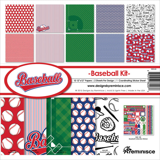 Reminisce Collection Kit 12"X12"-Baseball