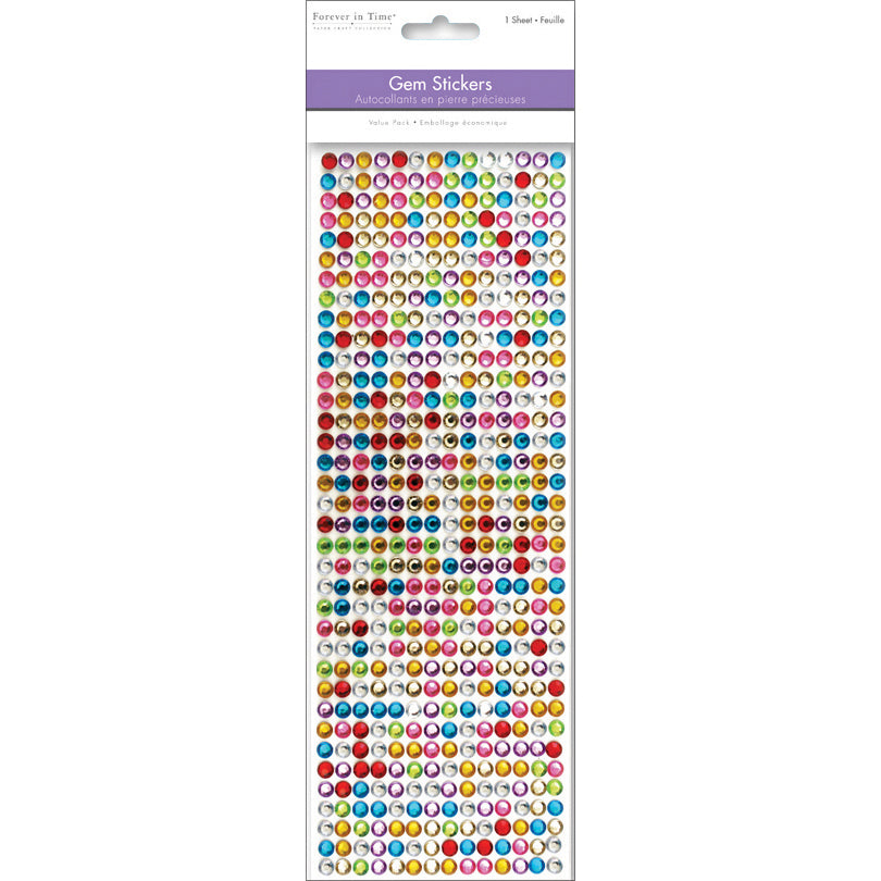MultiCraft 6mm Gem Stickers-Multicolor