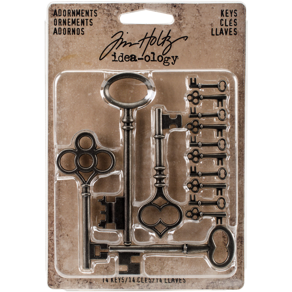 Idea-Ology Metal Adornments 14/Pkg-Silver Keys