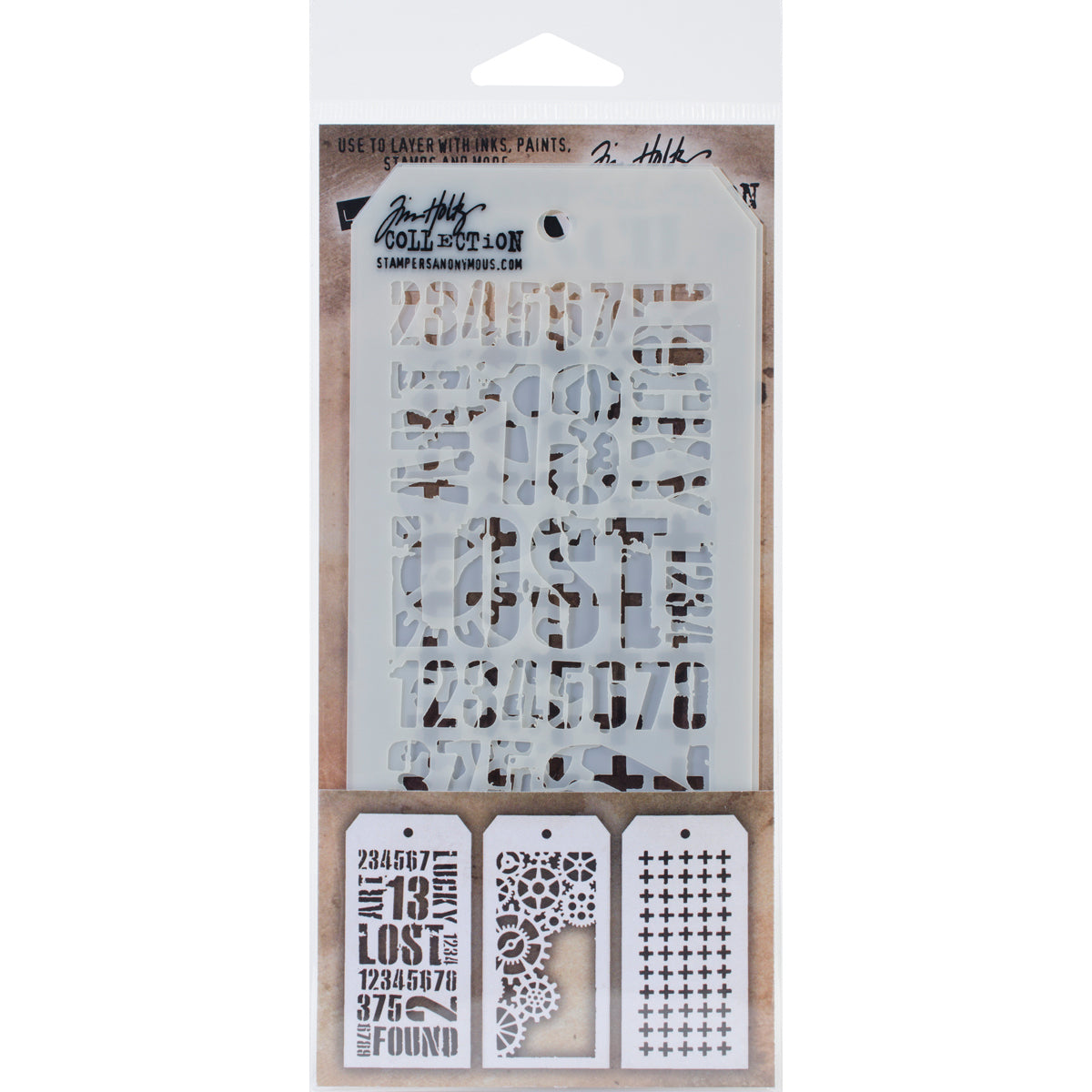 Tim Holtz Mini Layered Stencil Set 3/Pkg-Set #3