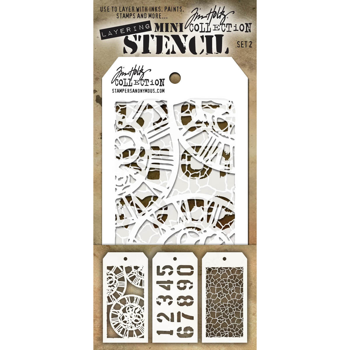 Tim Holtz Mini Layered Stencil Set 3/Pkg-Set #3