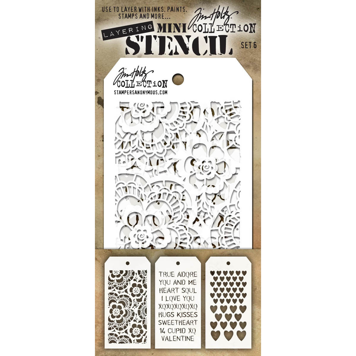 Tim Holtz Mini Layered Stencil Set 3/Pkg-Set #3