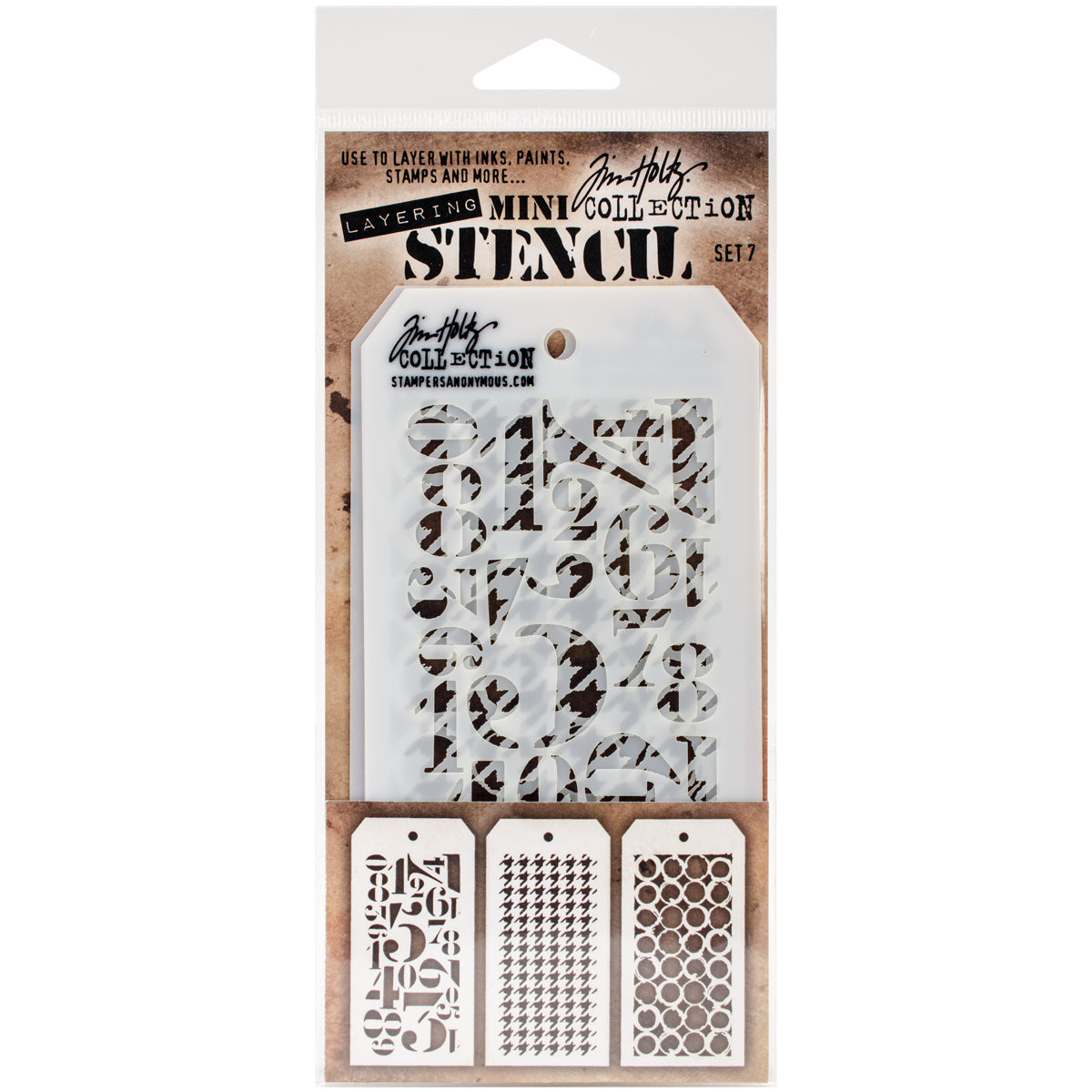 Tim Holtz Mini Layered Stencil Set 3/Pkg-Set #3