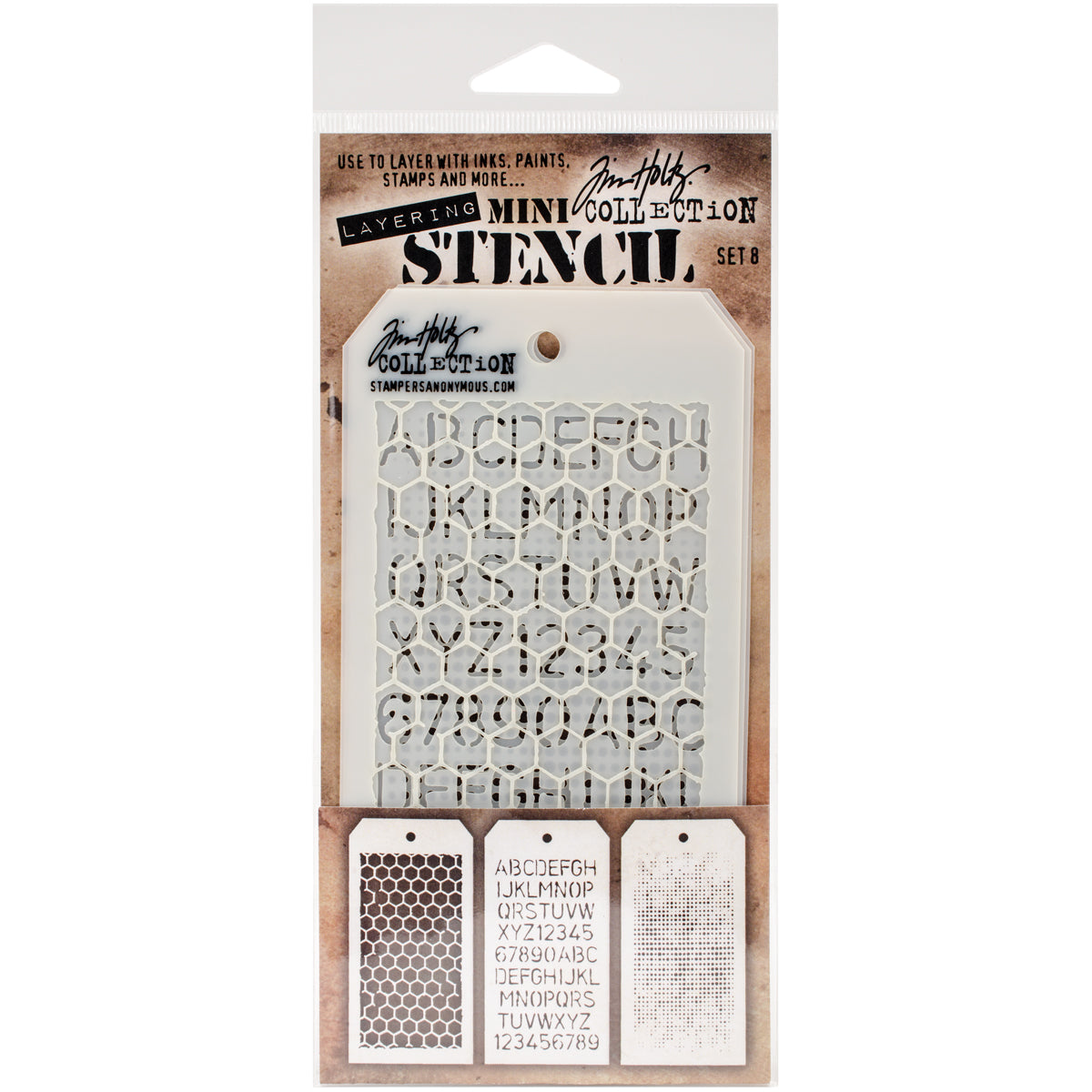 Tim Holtz Mini Layered Stencil Set 3/Pkg-Set #3