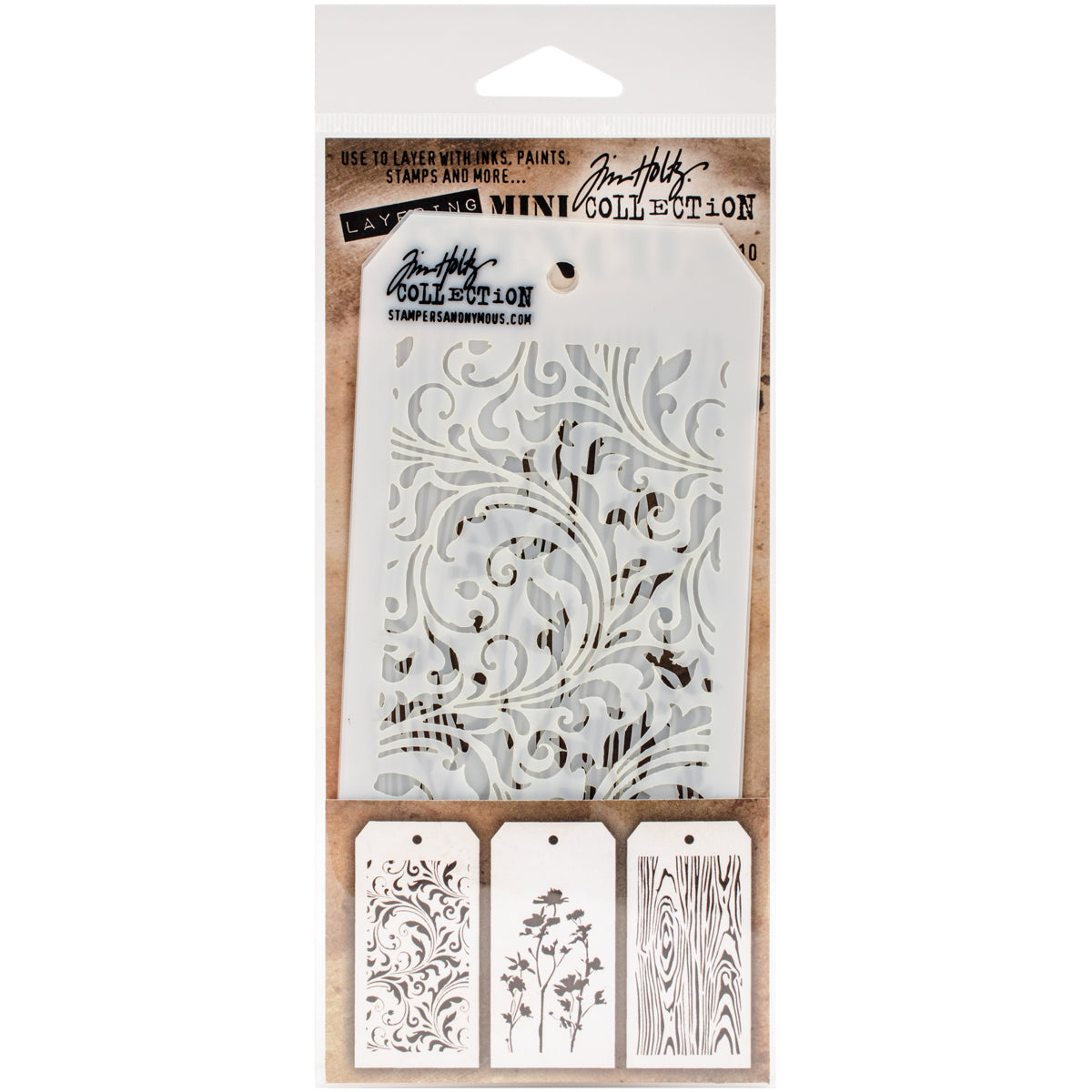 Tim Holtz Mini Layered Stencil Set 3/Pkg-Set #3