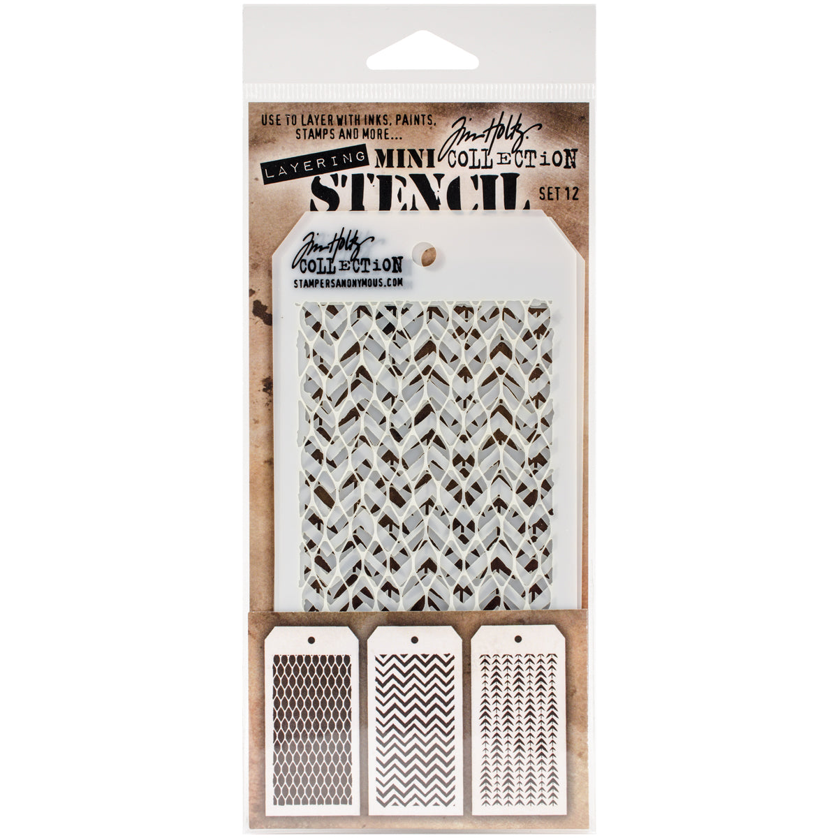 Tim Holtz Mini Layered Stencil Set 3/Pkg-Set #3