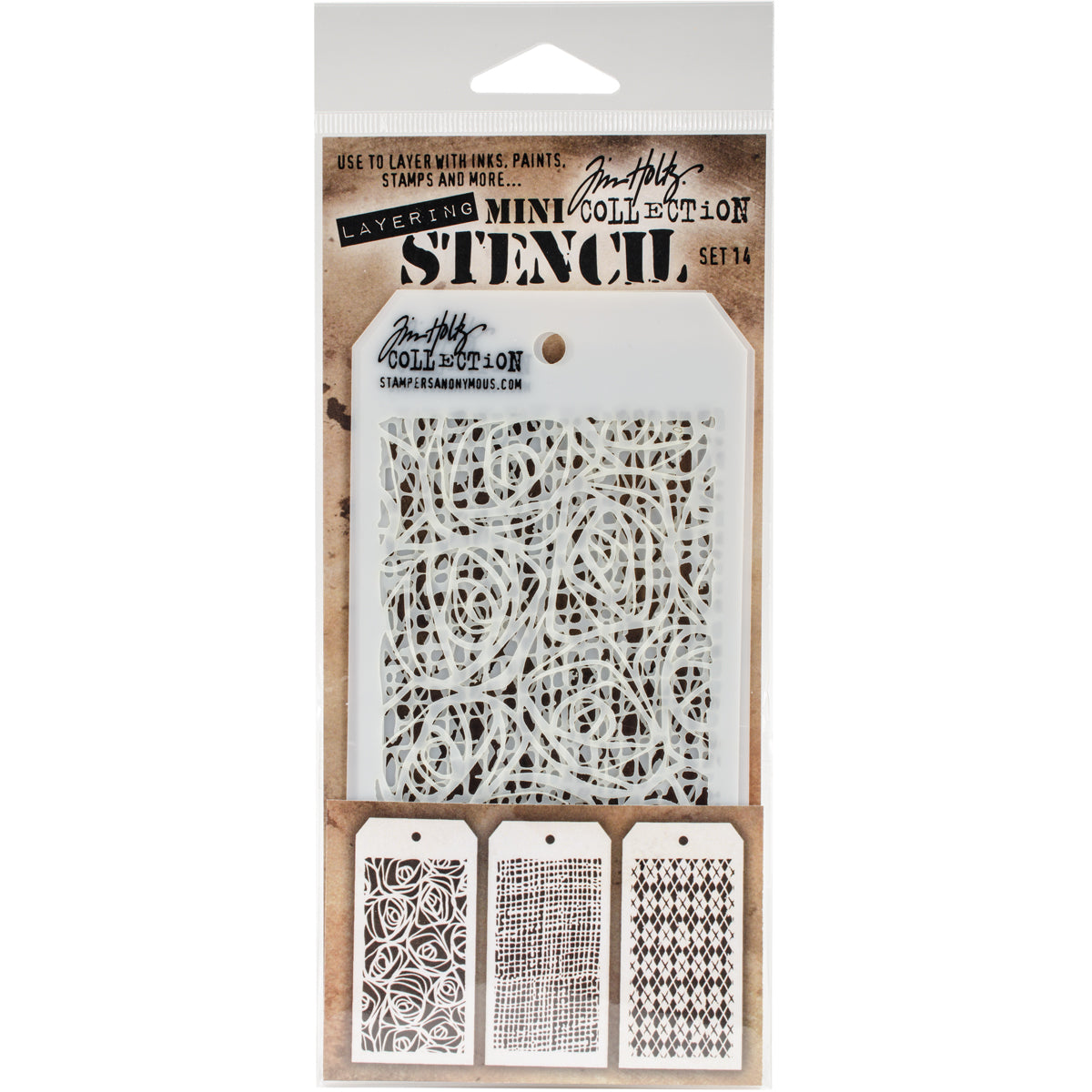 Tim Holtz Mini Layered Stencil Set 3/Pkg-Set #3