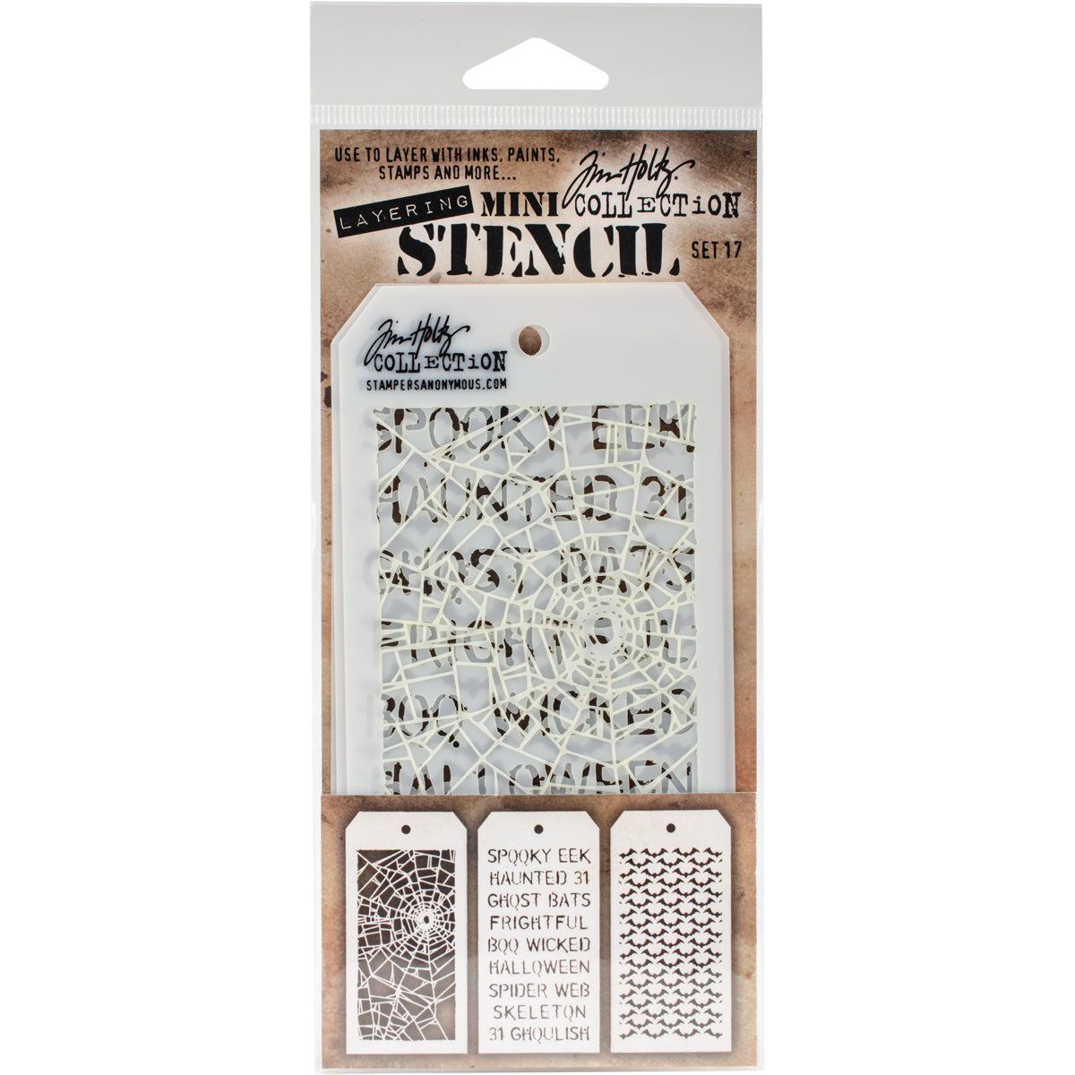 Tim Holtz Mini Layered Stencil Set 3/Pkg-Set #3