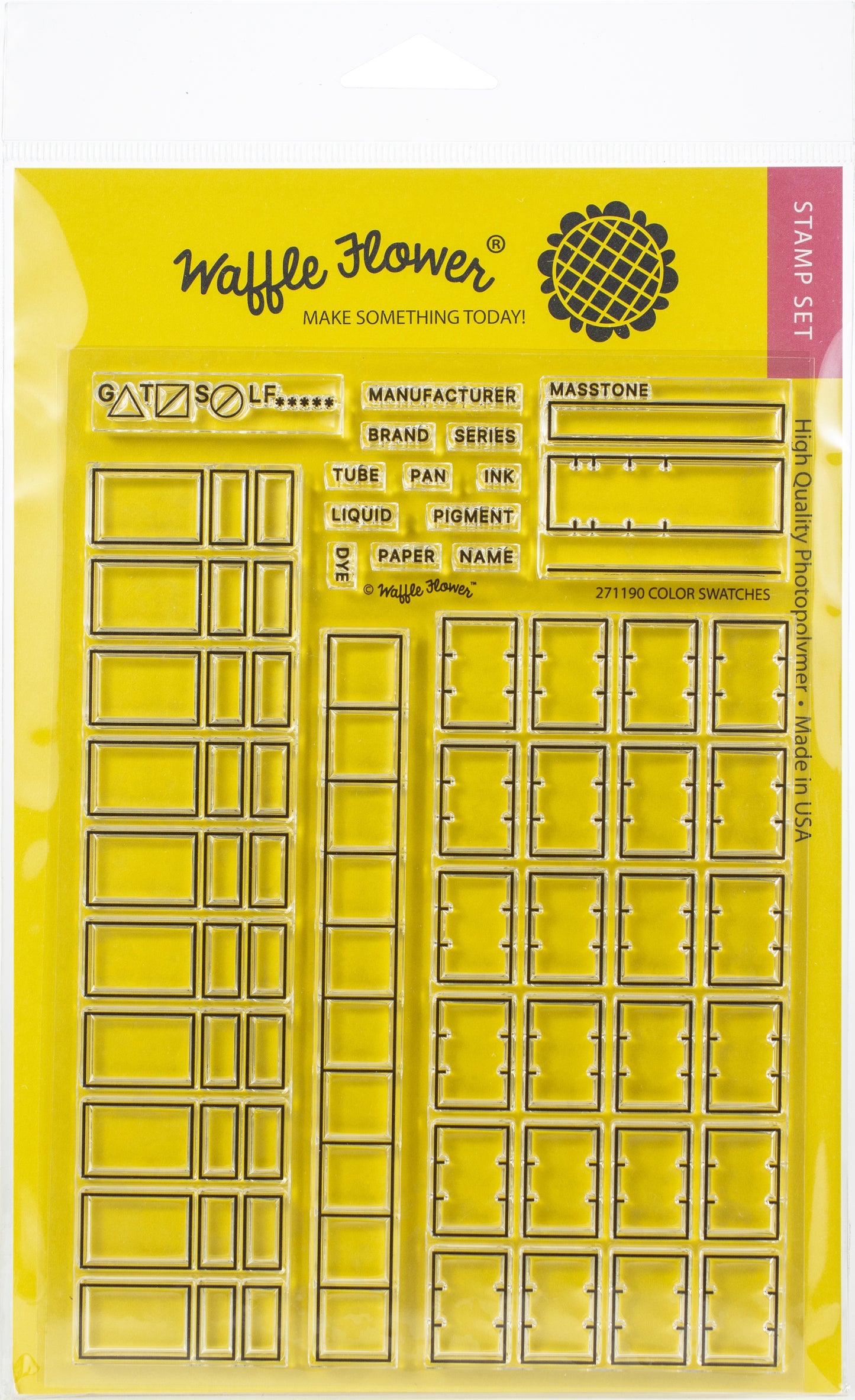 Waffle Flower Crafts Clear Stamp 5"X7"-Color Swatches