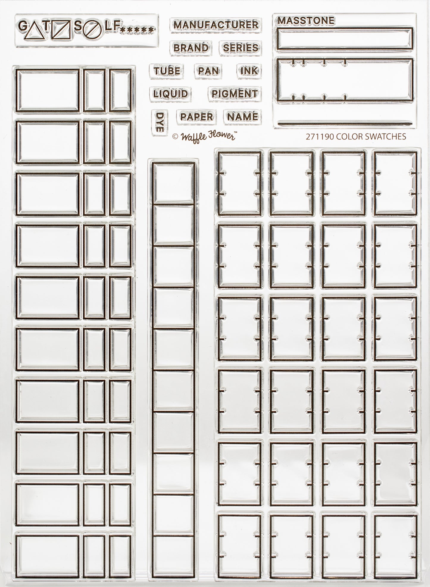 Waffle Flower Crafts Clear Stamp 5"X7"-Color Swatches