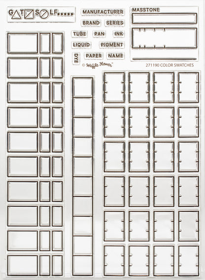 Waffle Flower Crafts Clear Stamp 5"X7"-Color Swatches