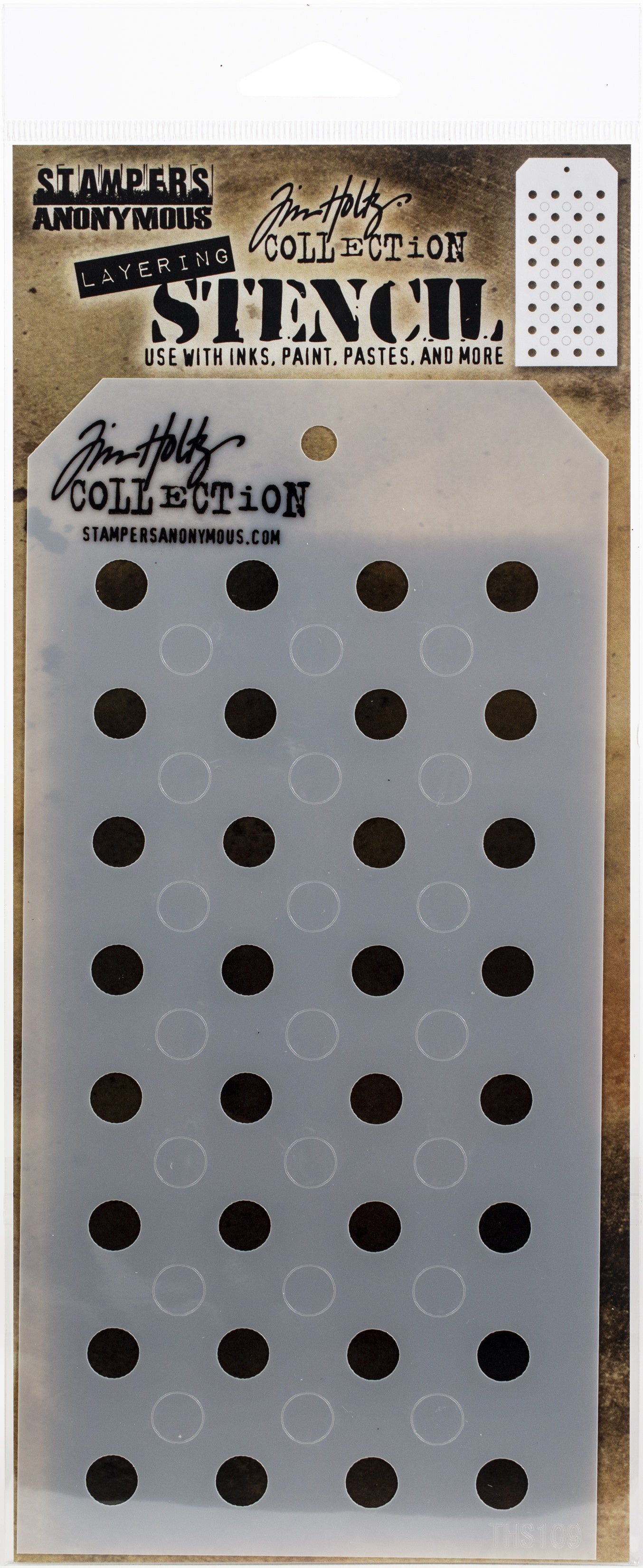 Tim Holtz Layered Stencil 4.125"X8.5"-Splatters