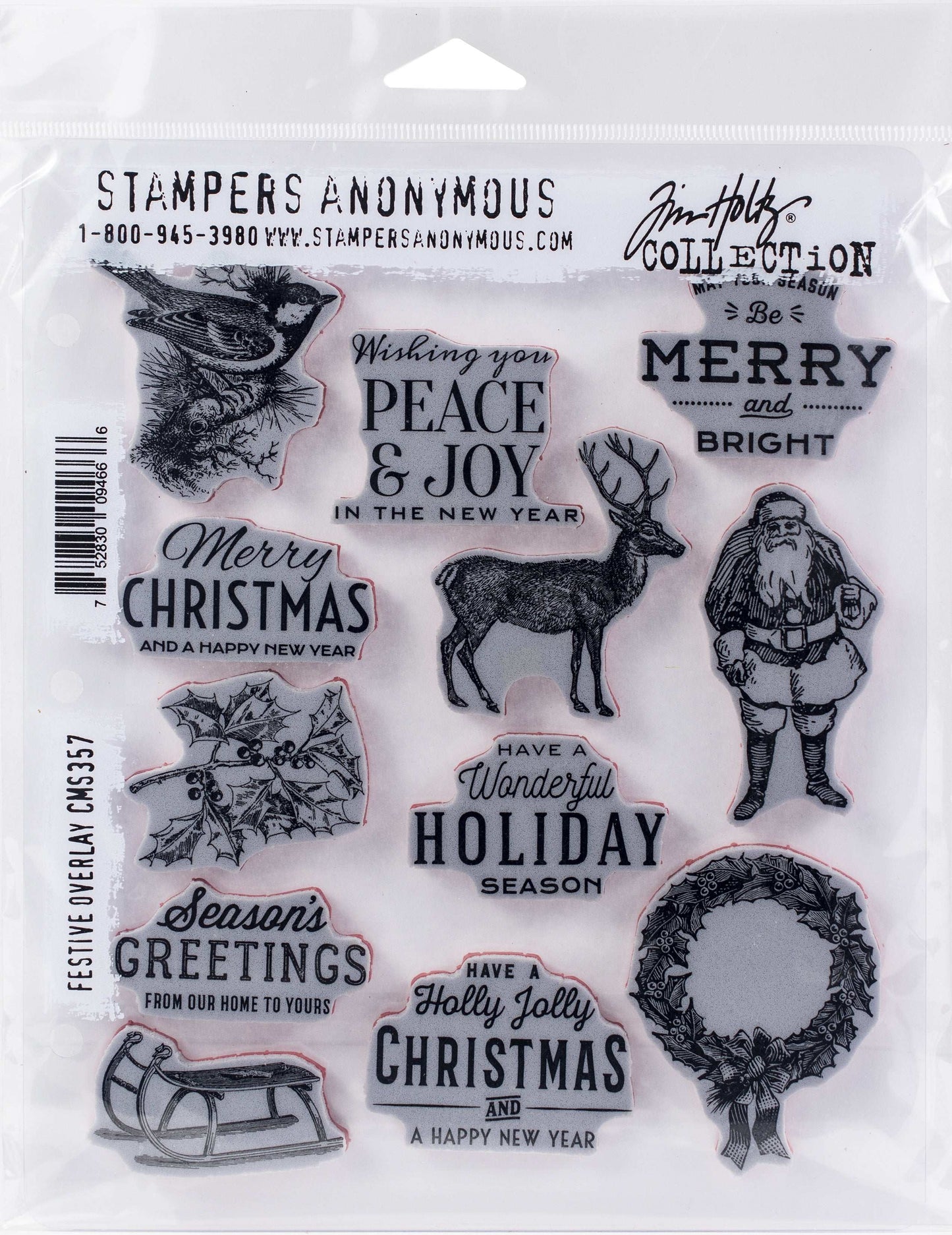 Tim Holtz Cling Stamps 7"X8.5"-