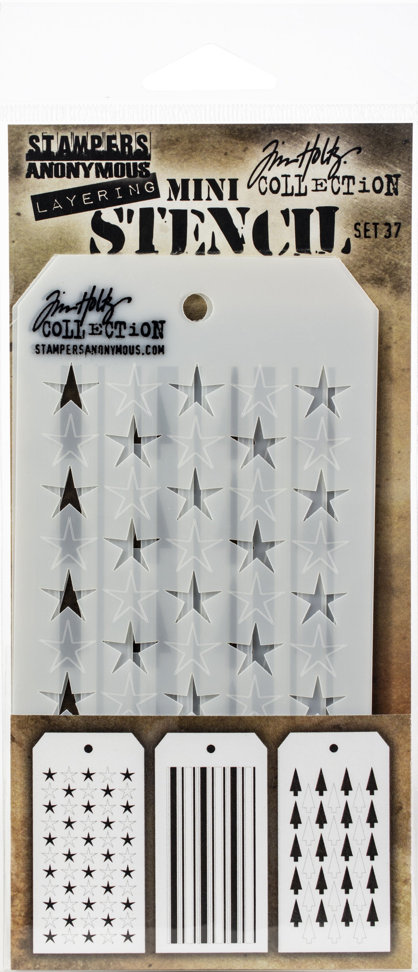 Tim Holtz Mini Layered Stencil Set 3/Pkg-Set #3