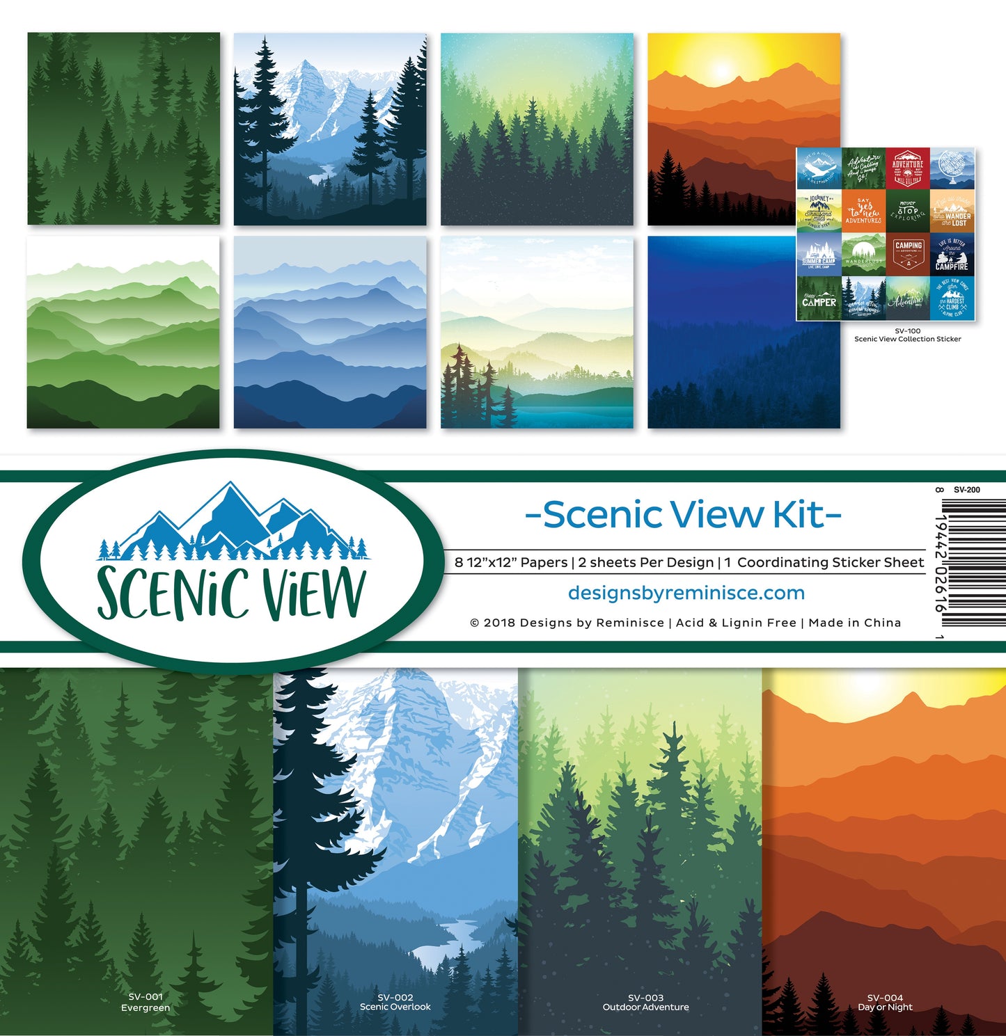 Reminisce Collection Kit 12"X12"-Scenic View