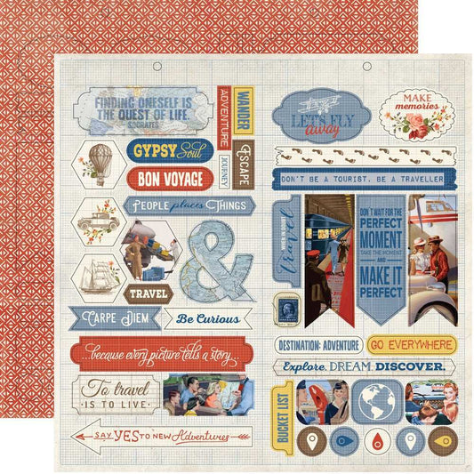 Quest Double-Sided Cardstock Die-Cut Sheet 12"X12"-Accents