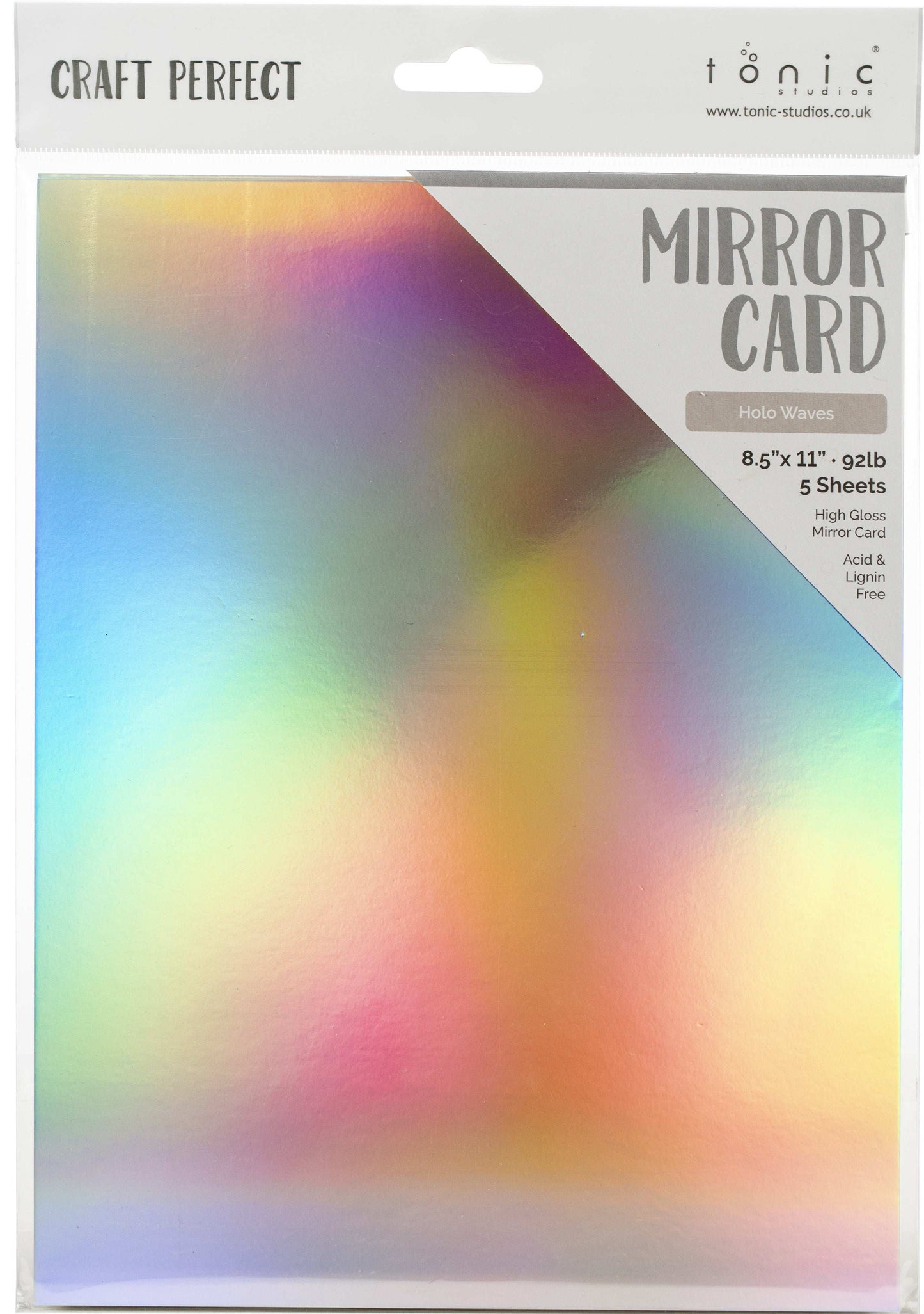 Craft Perfect High Gloss Mirror Cardstock 8.5"X11" 5/Pkg-Ruby Red