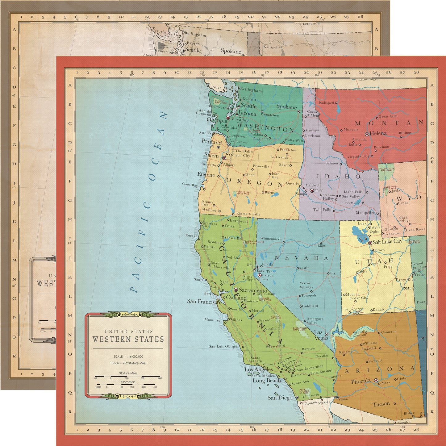 Cartography No.1 Double-Sided Cardstock 12"X12"-Europe Map