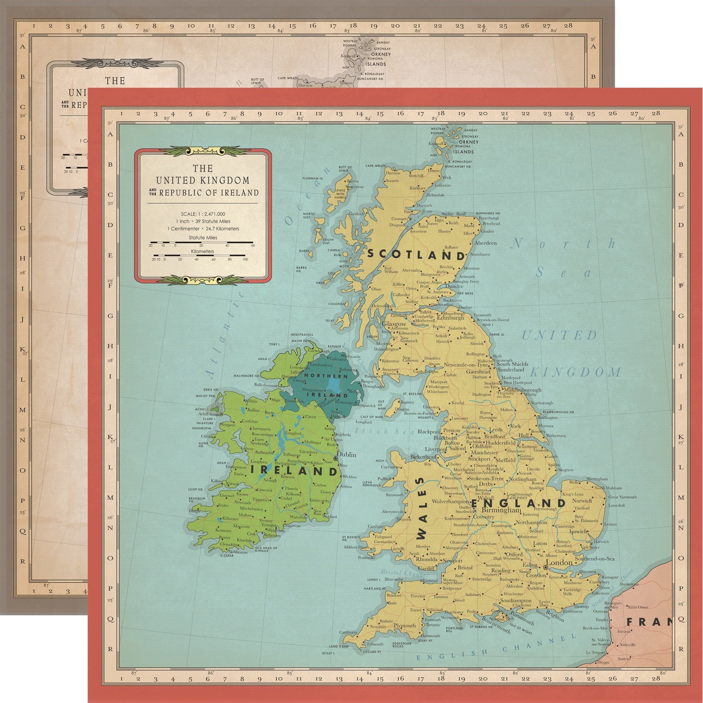 Cartography No.1 Double-Sided Cardstock 12"X12"-Europe Map