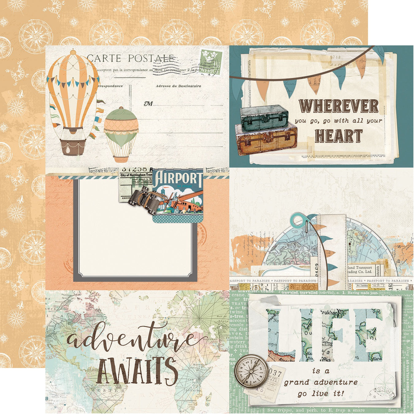 Simple Vintage Traveler Double-Sided Cardstock 12"X12"-Select Style