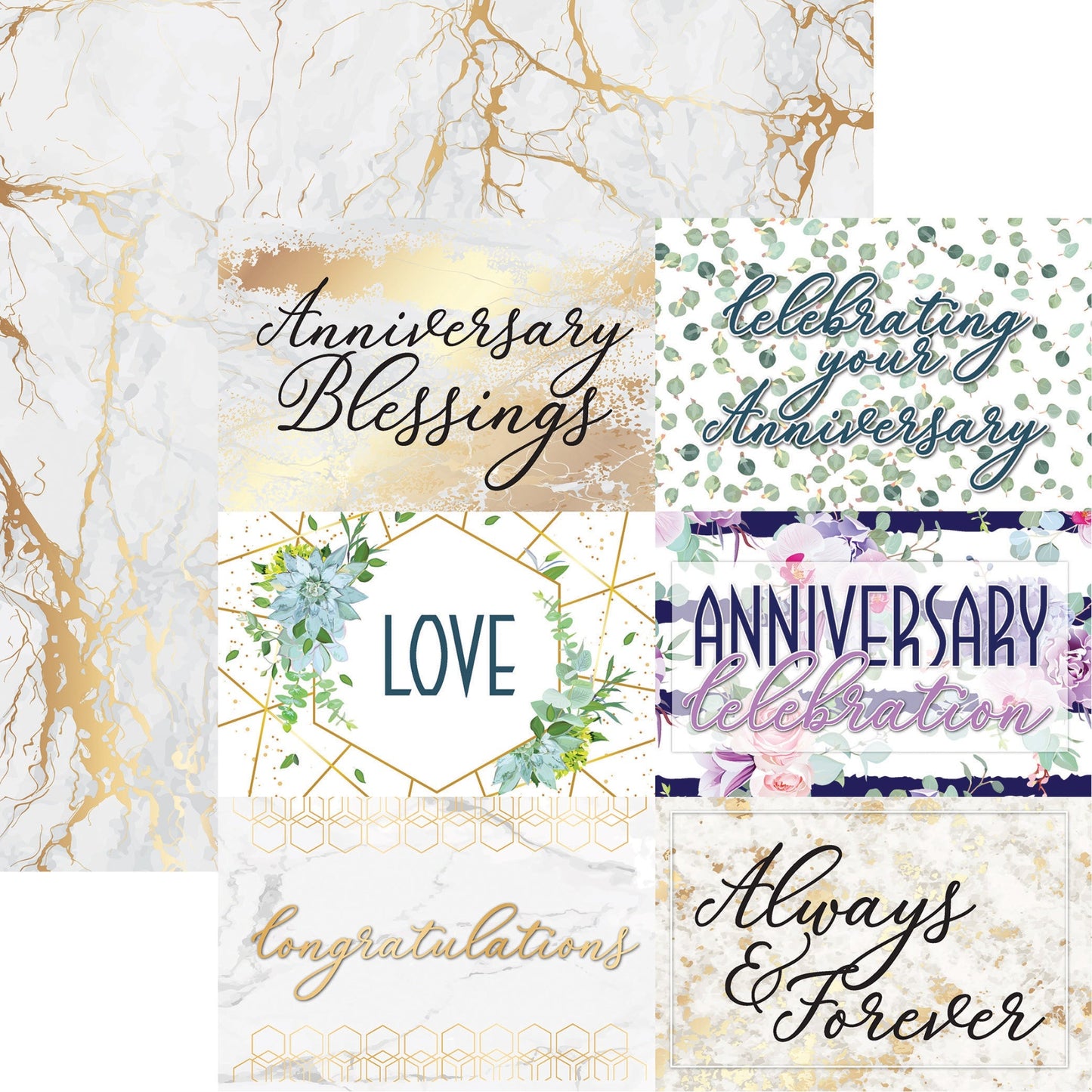 Anniversary Double-Sided Cardstock 12"X12"-Select Style