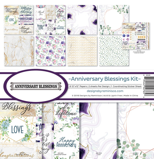 Reminisce Collection Kit 12"X12"-Anniversary Blessing