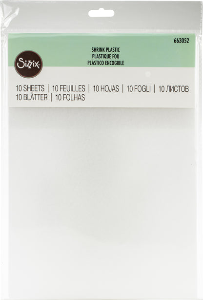 Sizzix Shrink Plastic 8.25"X11.75"-10/Pkg - Clear