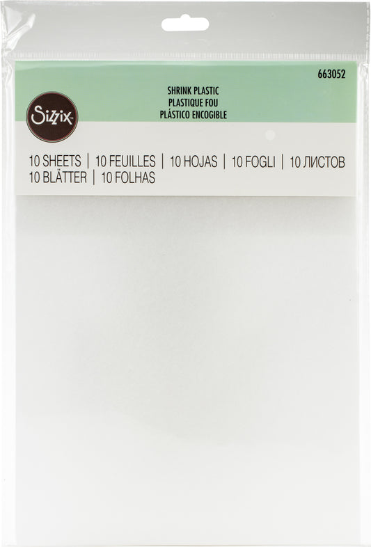 Sizzix Shrink Plastic 8.25"X11.75"-10/Pkg - Clear